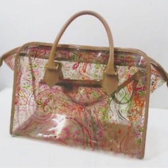 Etro Clear Tote Bag / Notorious Paisley Print W/ Pouch Inside /Made In Italy - Picture 12 of 15